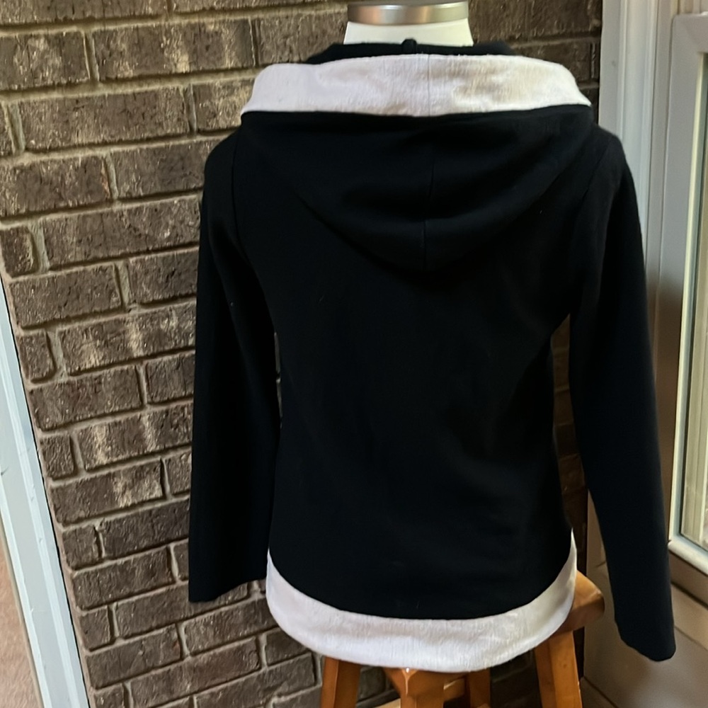 Luii Wool Black and White Cardigan with hood size medium Anthropologie - Picture 3 of 7